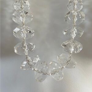 Vintage Joan Rivers 34" Clear Graduated Faceted Lucite Necklace